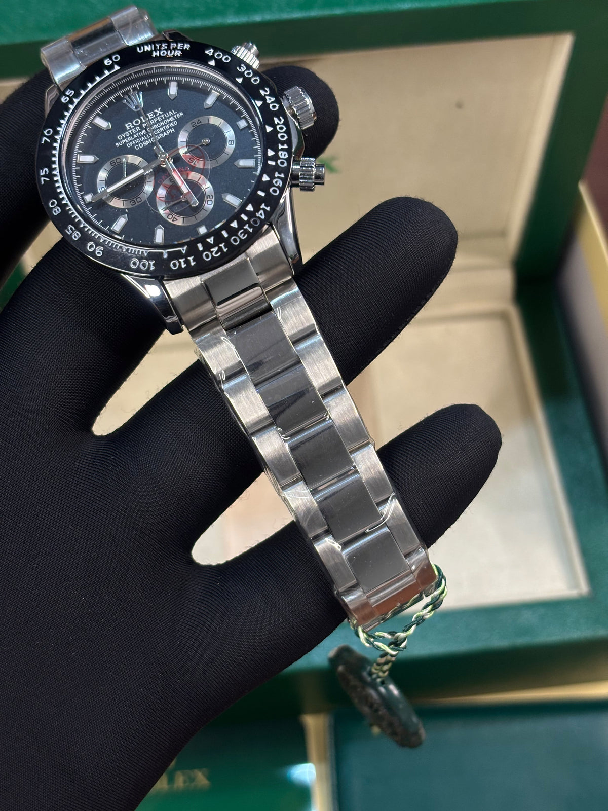Rol_ex Daytona Oyster Perpetual Silver Full Black