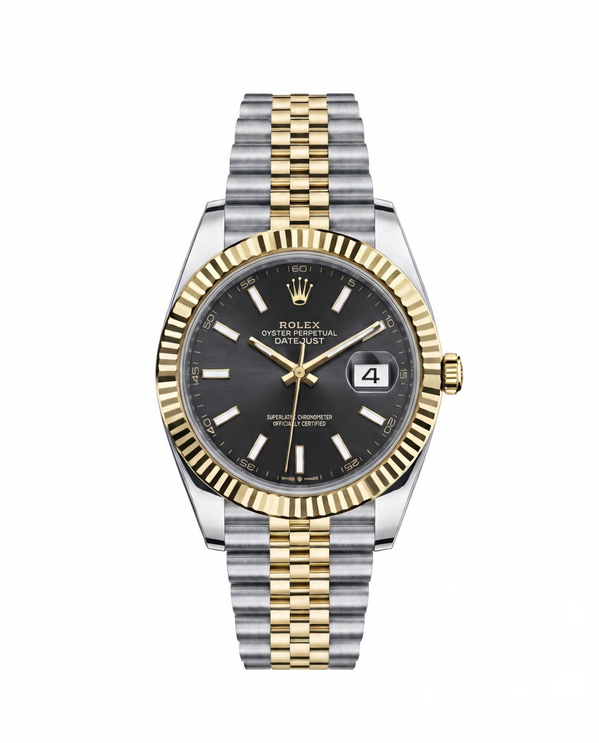 Rolee_x Oyster Perpetual Date Just Two Tone Gold Black Dial