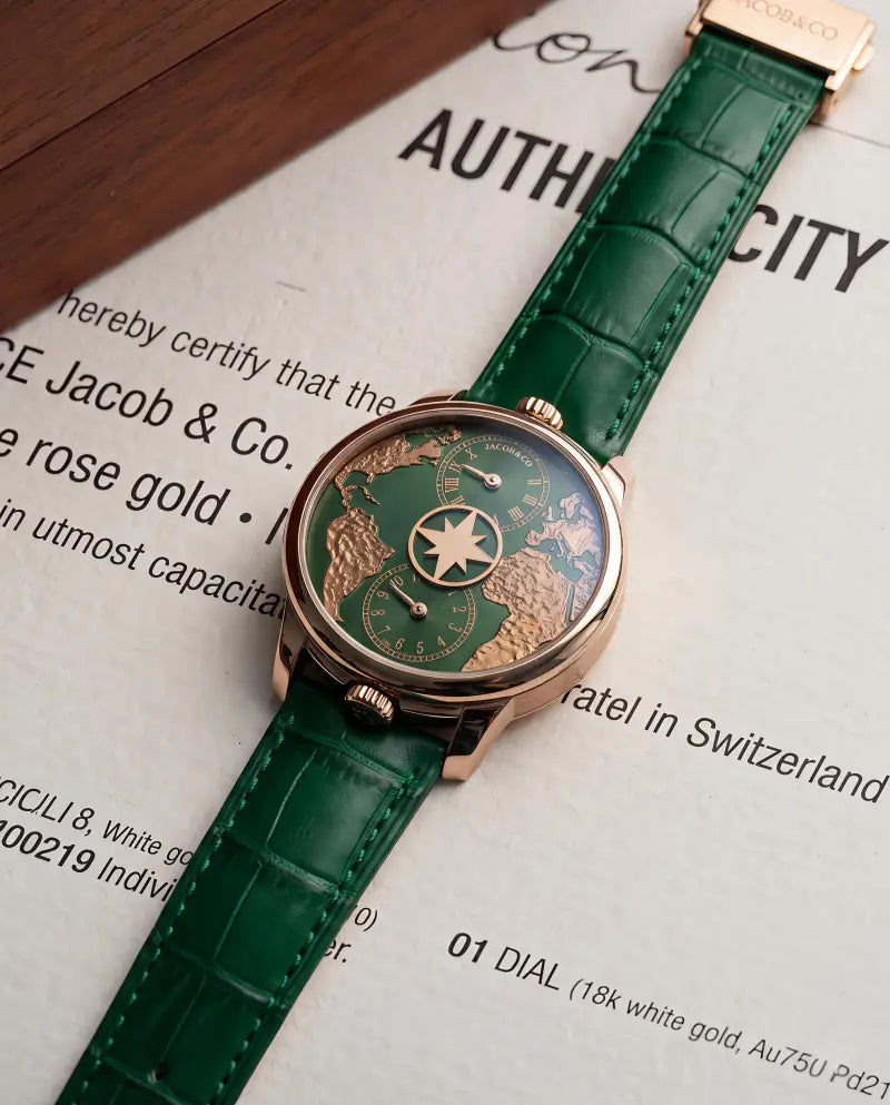 Jaco_b & C_o. The World Is Yours Dual Time Zone Green Copper