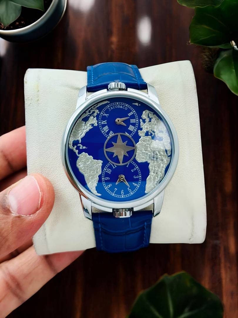 Jaco_b & C_o The World Is Yours Dual Time Zone blue Silver