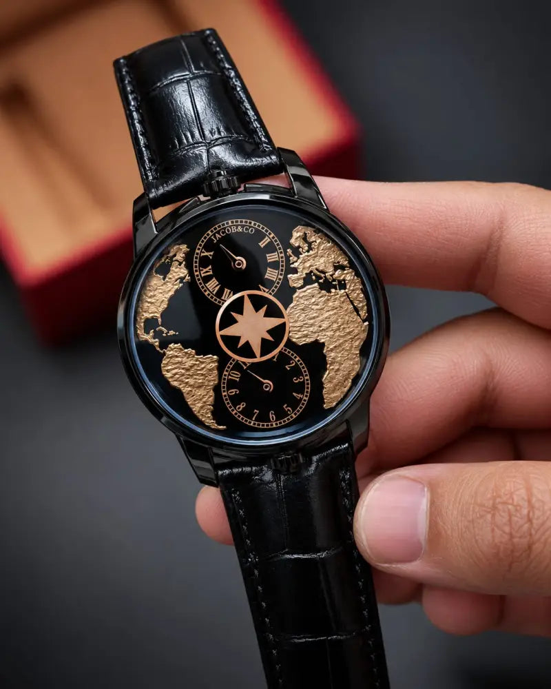Jaco_b & C_o. The World Is Yours Dual Time Zone Black Copper