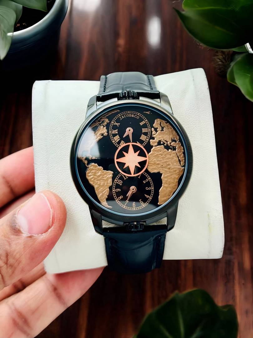 Jaco_b & C_o. The World Is Yours Dual Time Zone Black Copper