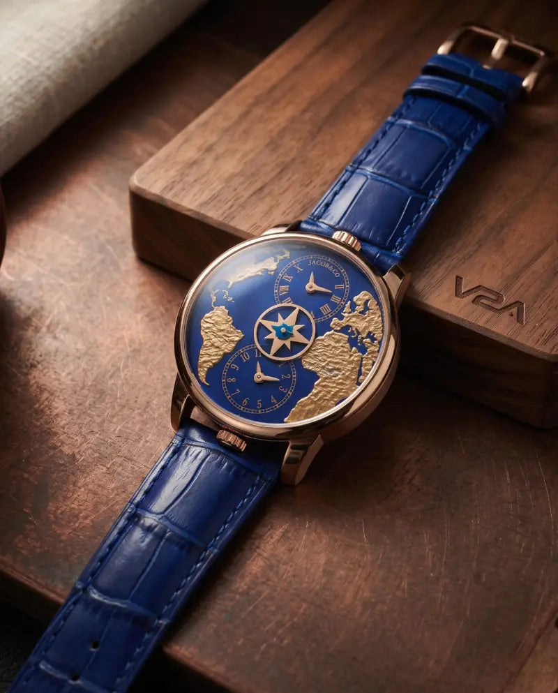 Jaco_b & C_o. The World Is Yours Dual Time Zone blue Copper