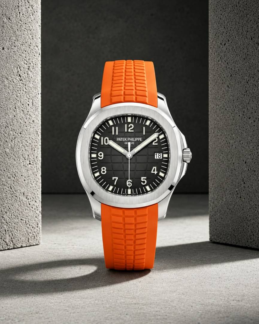 Pate_ek Philip_pe Aquanaut 5167R-001 Bettry orange silver Black