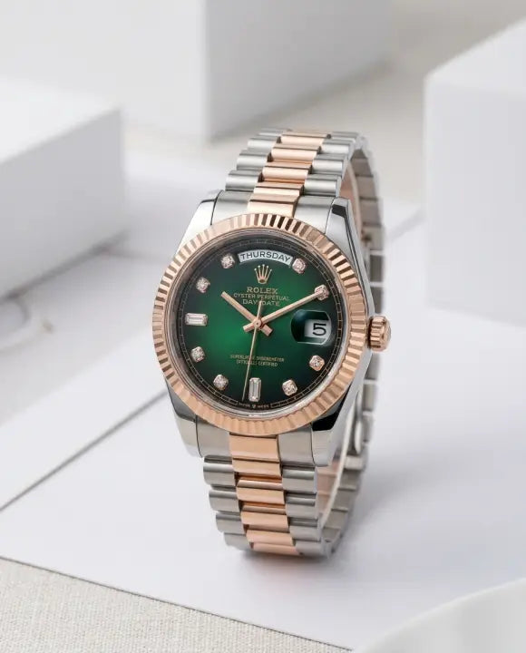 Role_x Oyster Perpetual Day Date Diamond 2Ton-Copper-Green