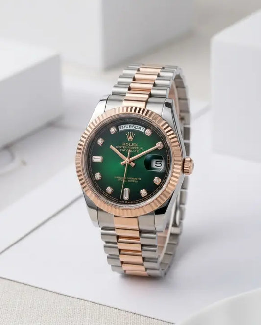 Role_x Oyster Perpetual Day Date Diamond 2Ton-Copper-Green