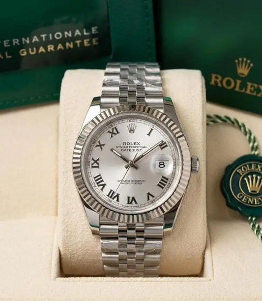 Role_x Oyster Perpetual Date Just Silver-Silver