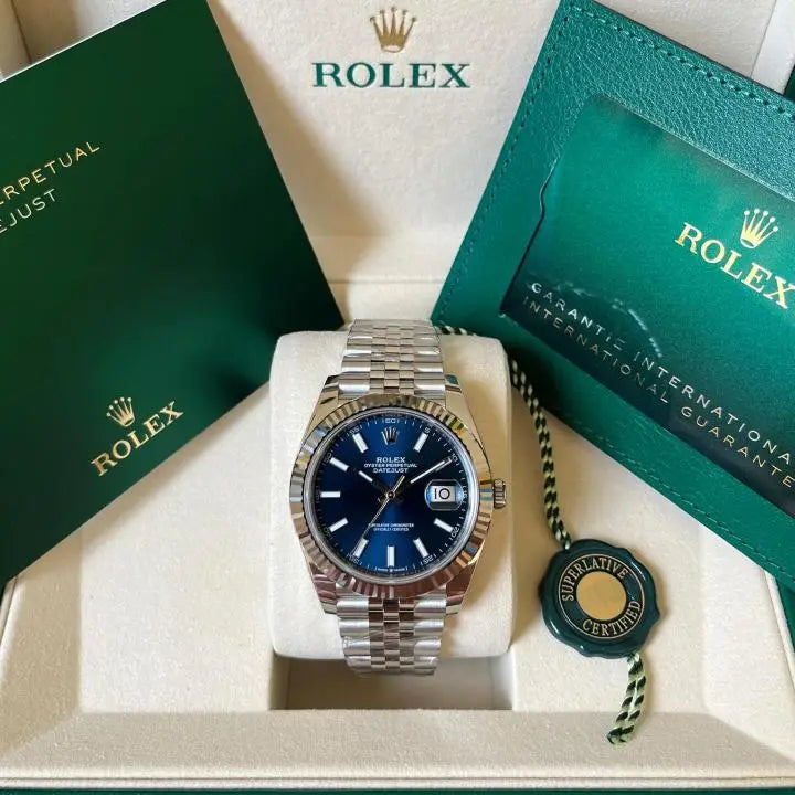 Role_x Oyster Perpetual Date Just Silver-Blue
