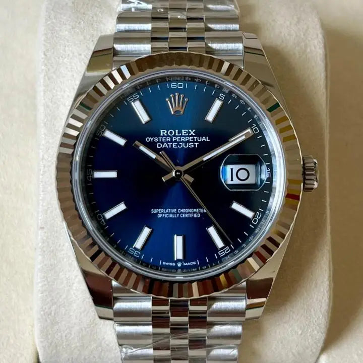 Role_x Oyster Perpetual Date Just Silver-Blue
