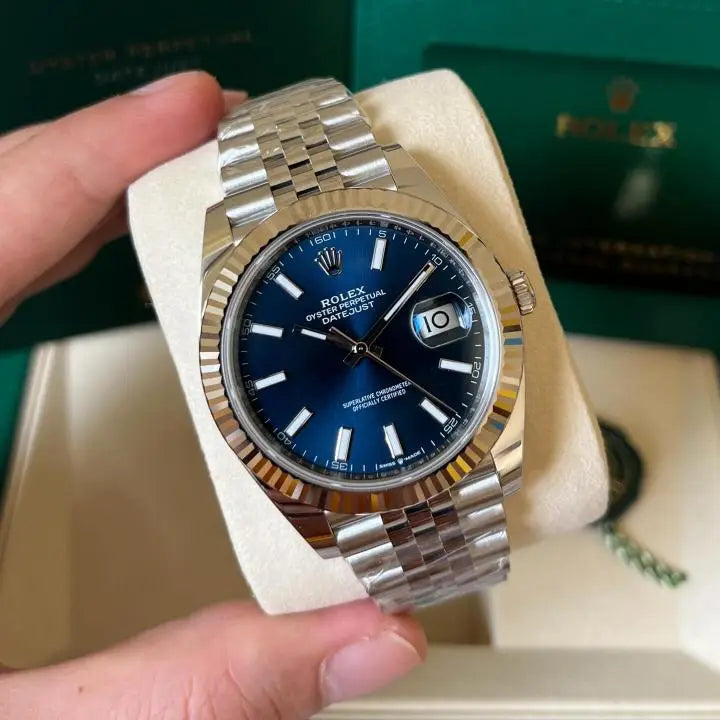 Role_x Oyster Perpetual Date Just Silver-Blue