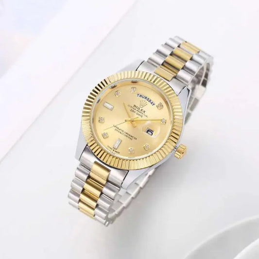 Role_x Oyster Perpetual Day Date Diamond 2Ton-Gold-Gold 40 Battery