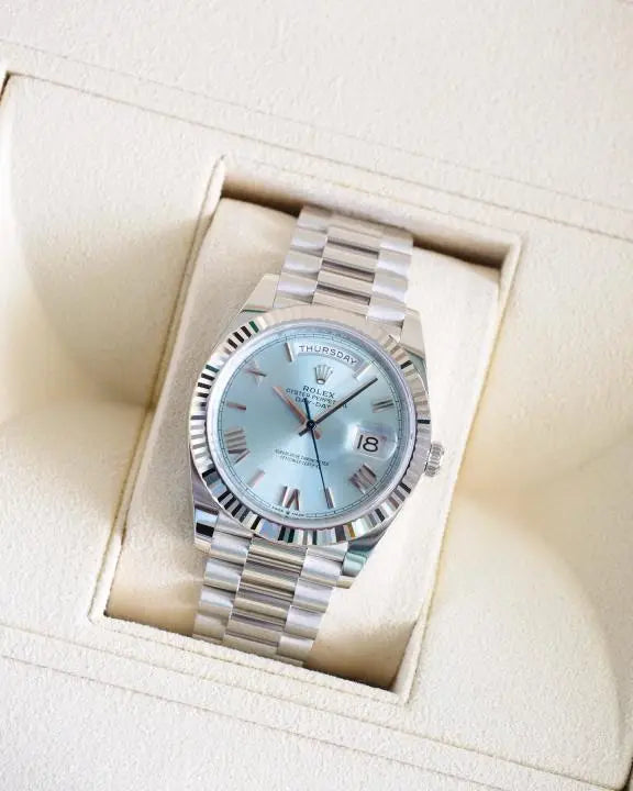 Role_x Oyster Perpetual Day Date 40 Battery Silver-SkyBlue