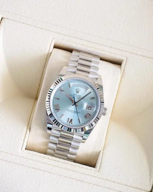Role_x Oyster Perpetual Day Date 40 Battery Silver-SkyBlue