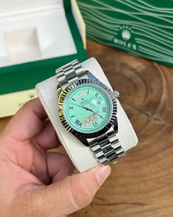 Role_x Oyster Perpetual Day Date Diamond 40 Battery Silver-Tiffny