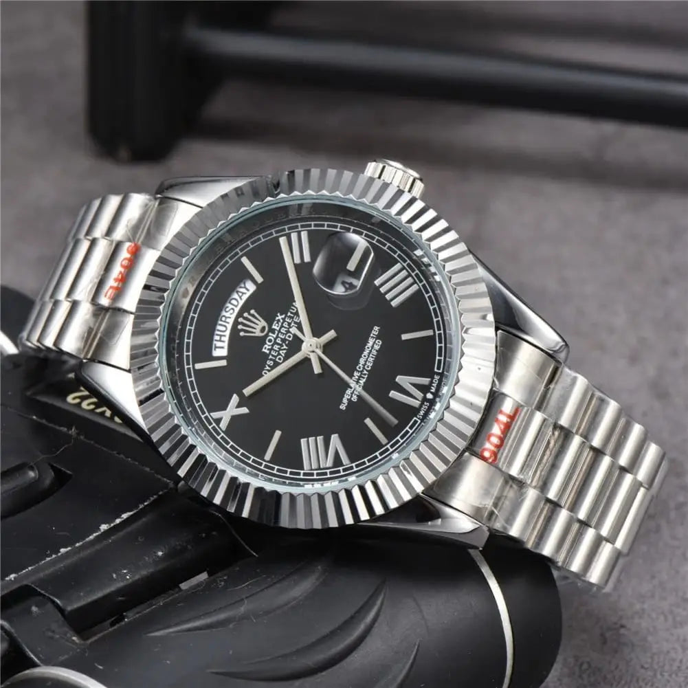 Role_x Oyster Perpetual Day Date 40 Battery Silver-Black
