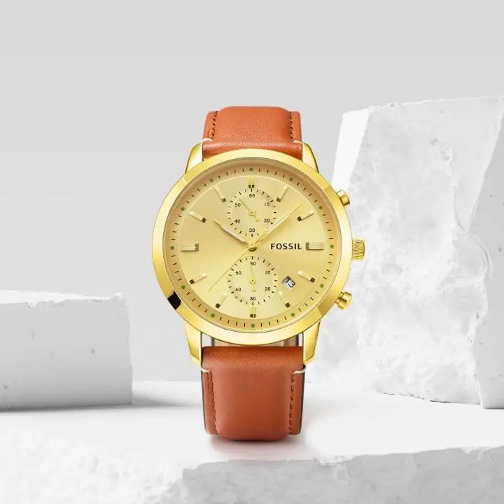 Fossi_l Townsman Chronograph LightBrown-Gold