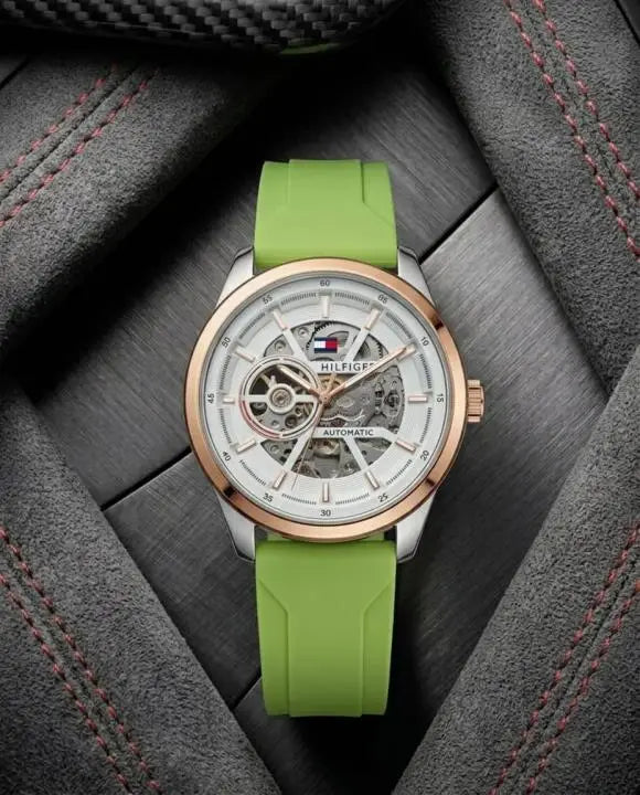 Tommy_hilfiger Automatic Silicon Green-Copper-White