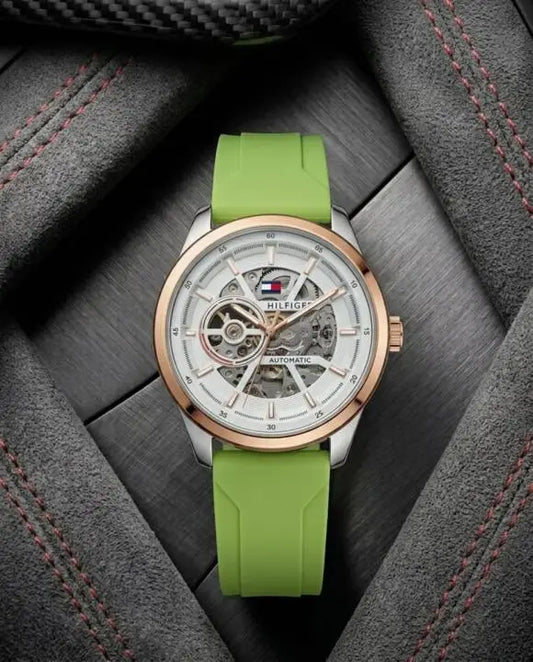 Tommy_hilfiger Automatic Silicon Green-Copper-White