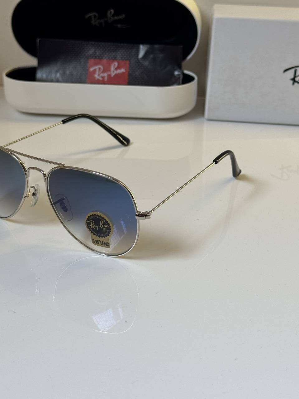Rayban_3025_Silver_Blue_Shaded_aviator