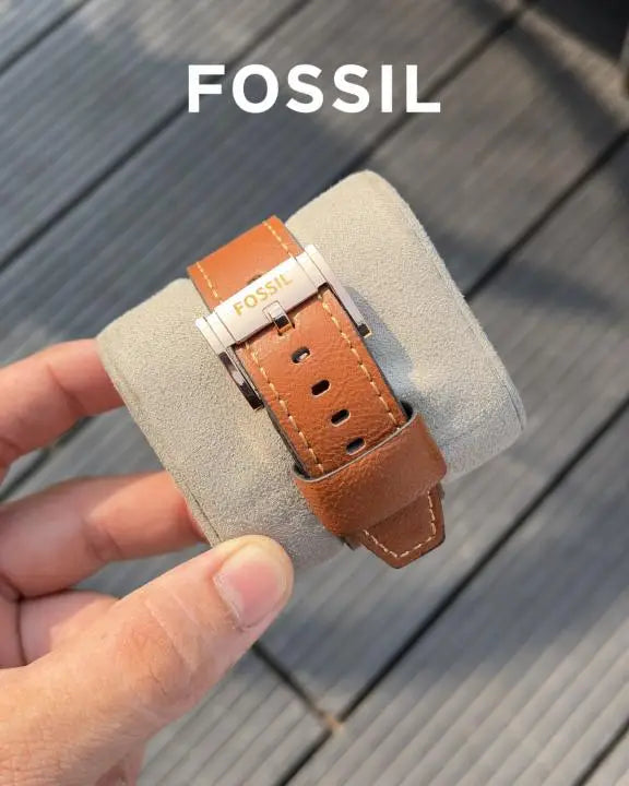 Fossi_l Bronson Chronograph Luggage Leather