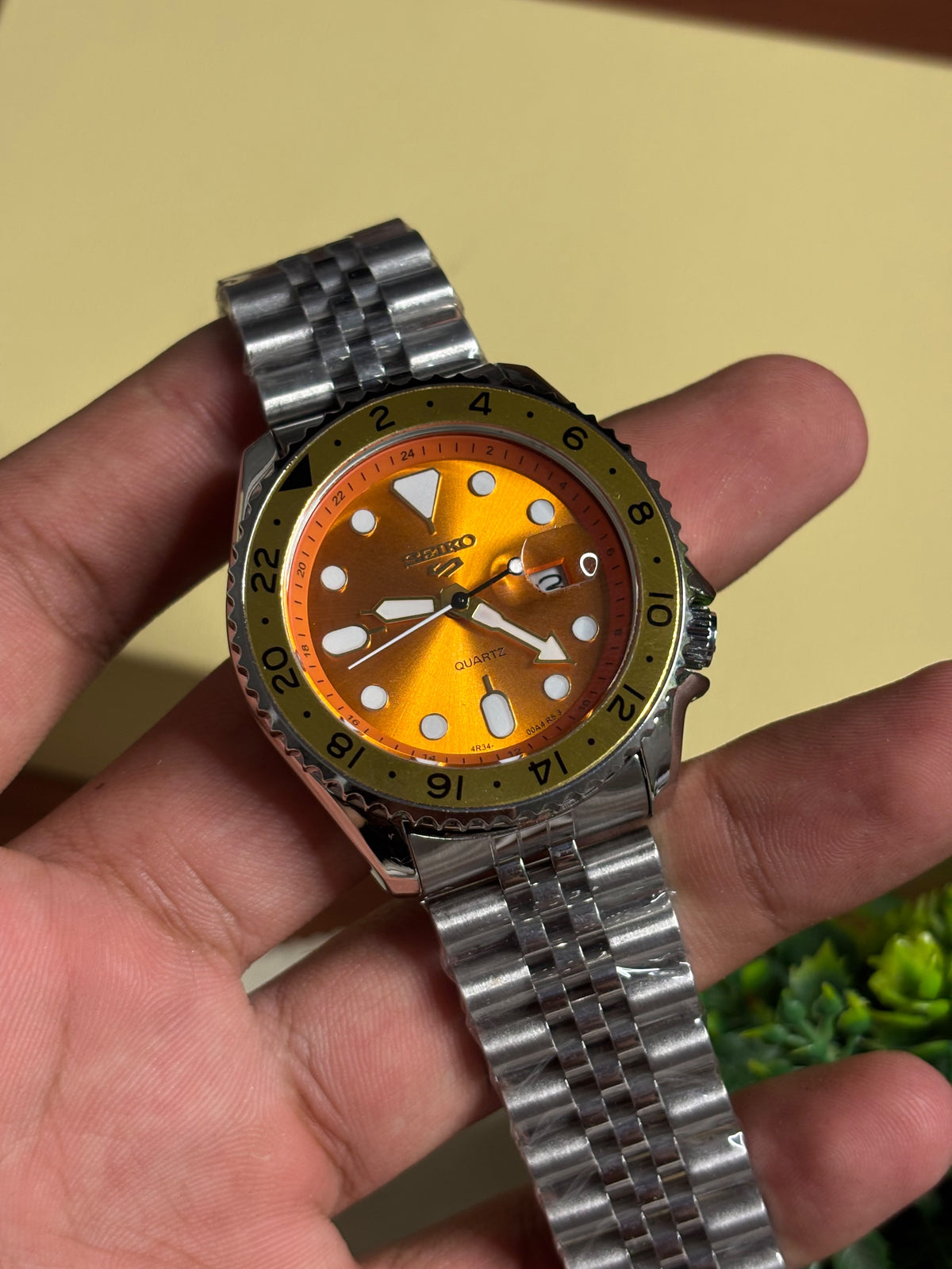 Seiko Gmt Master silver Orange