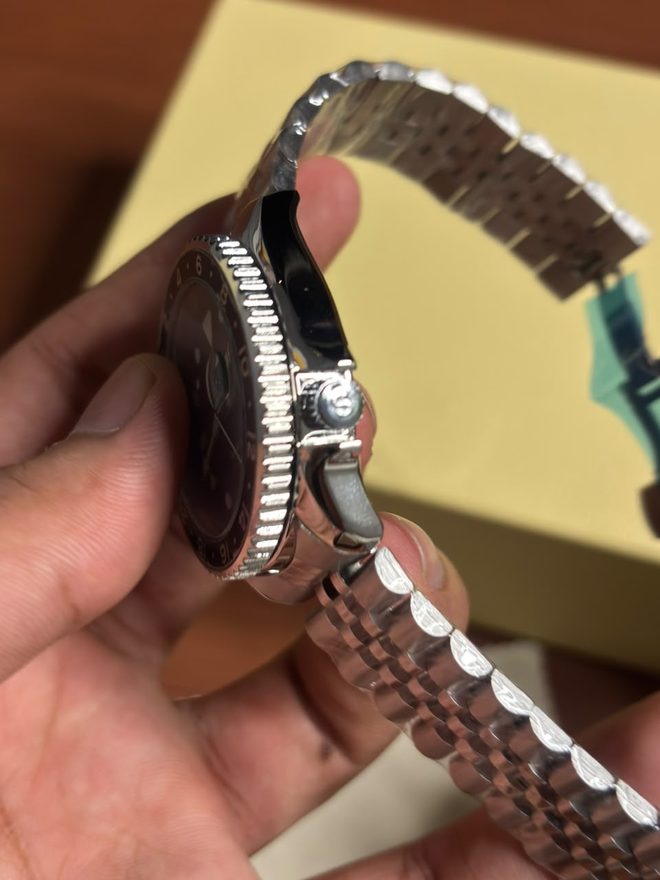 Seiko Gmt Master silver Black Dial