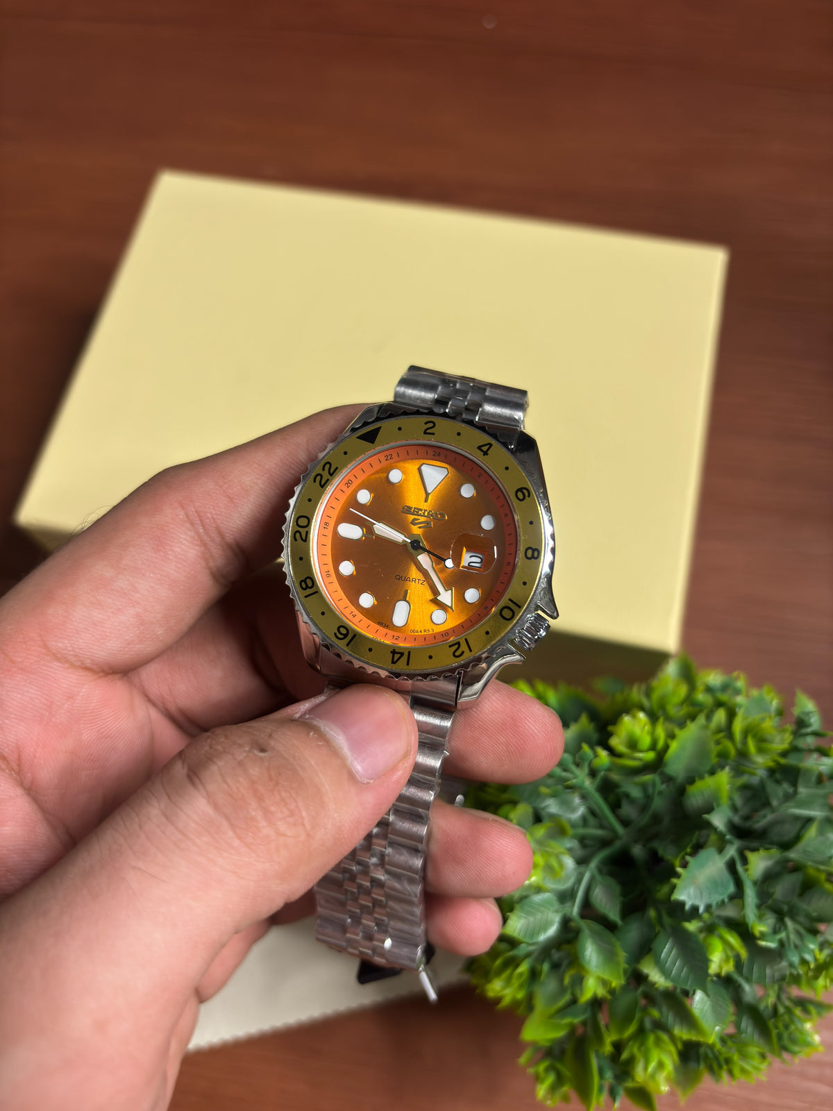 Seiko Gmt Master silver Orange